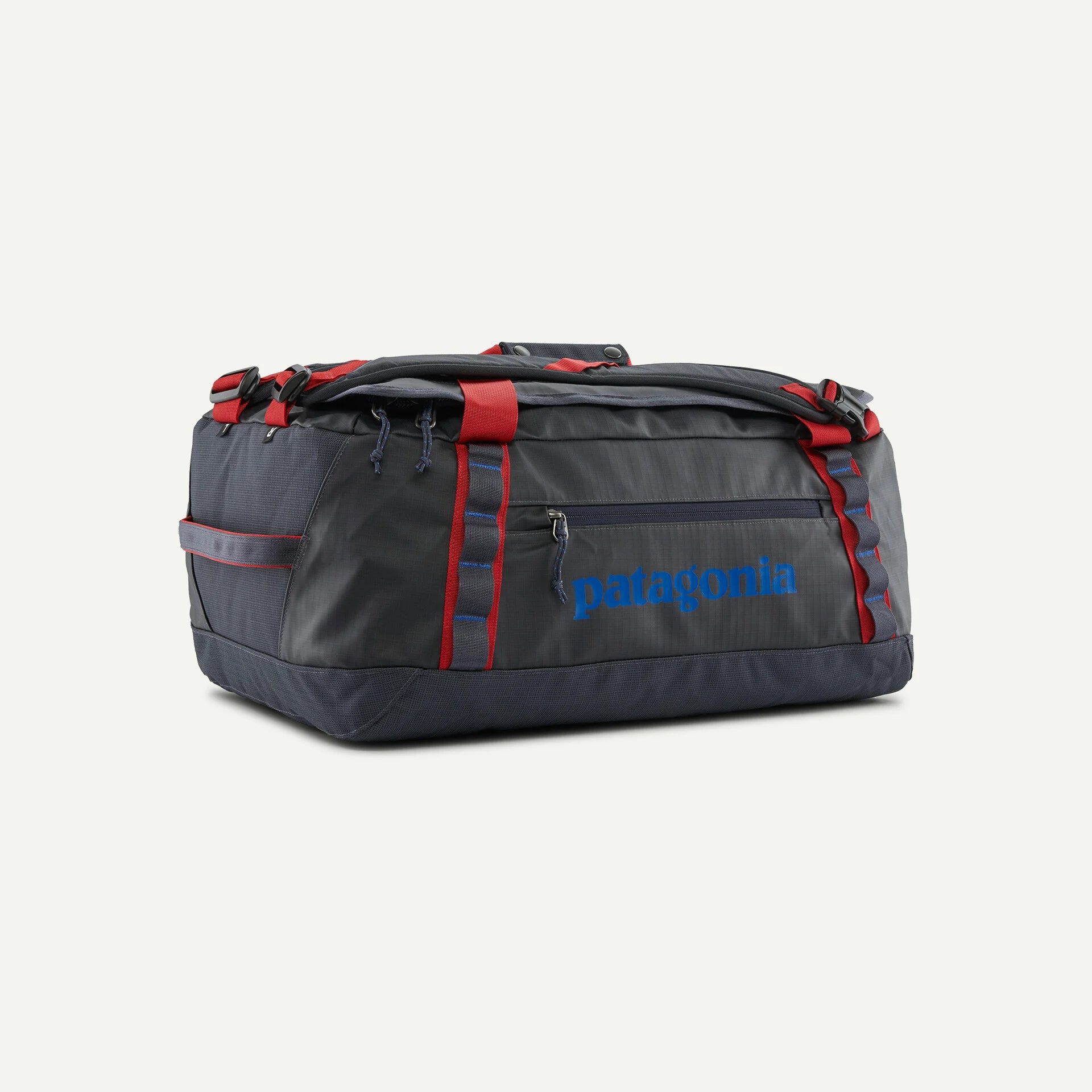 patagonia recycled pfd bag Patagonia 40L Black Hole Duffel Smolder Blue/Amanita Red