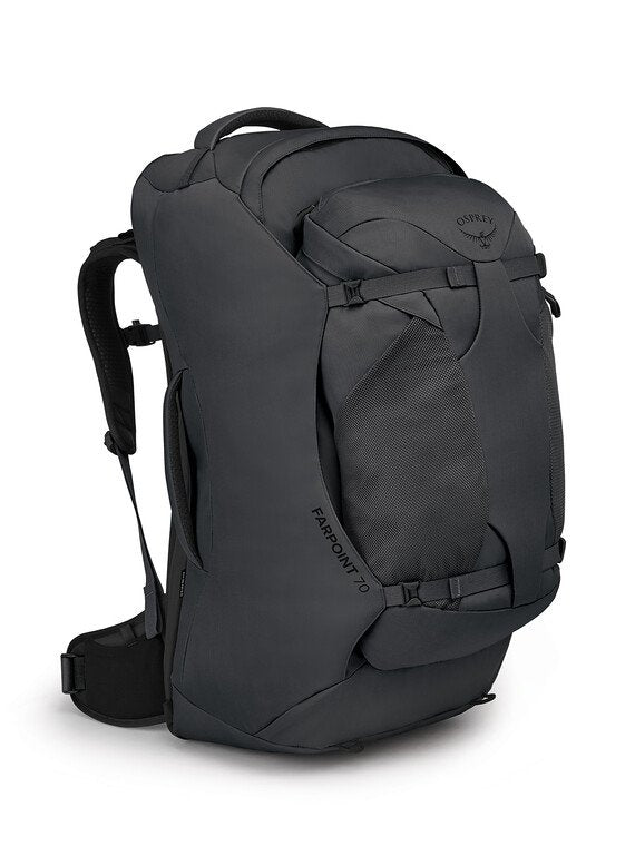osprey farpoint 70 luggage 70L Men's Travel Backpack, Muted Space Blue : Sports & Outdoors and ventilated air flow channels Osprey Farpoint 70 - Men's